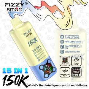Fizzy SMART 150K PUFF (15 in 1）- Strawberry Vanilla Coke & Pink Lemonade & Watermelon Ice & Cherry Berry