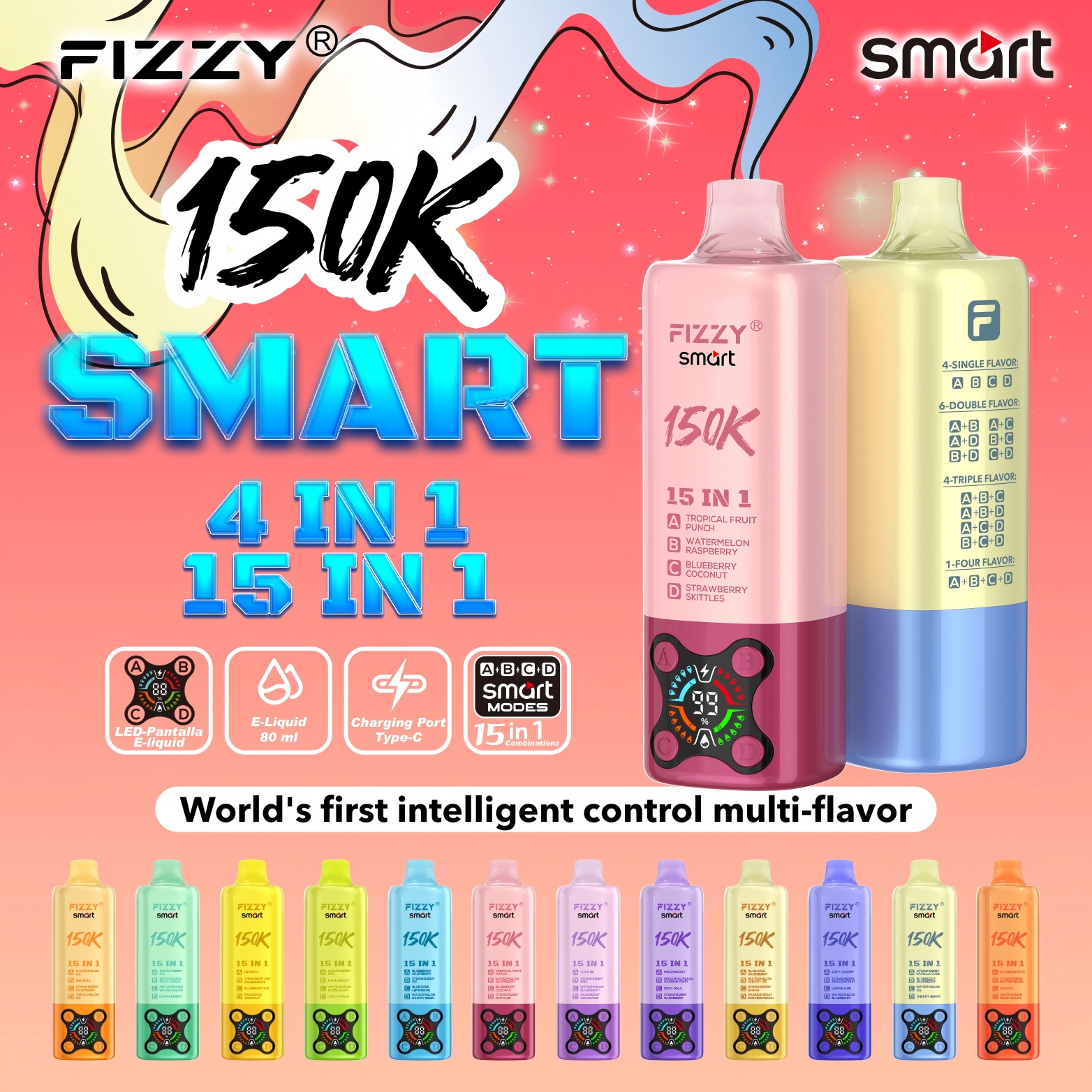 Fizzy SMART 150K PUFF (15 in 1）