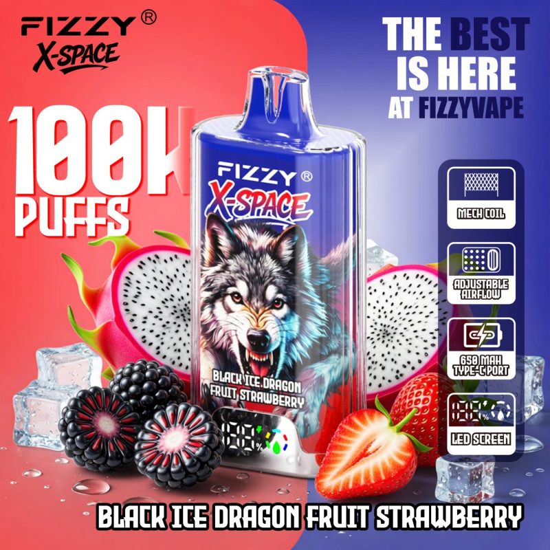 Fizzy X-SPACE 100K-Black Ice Dragon Fruit Strawberry