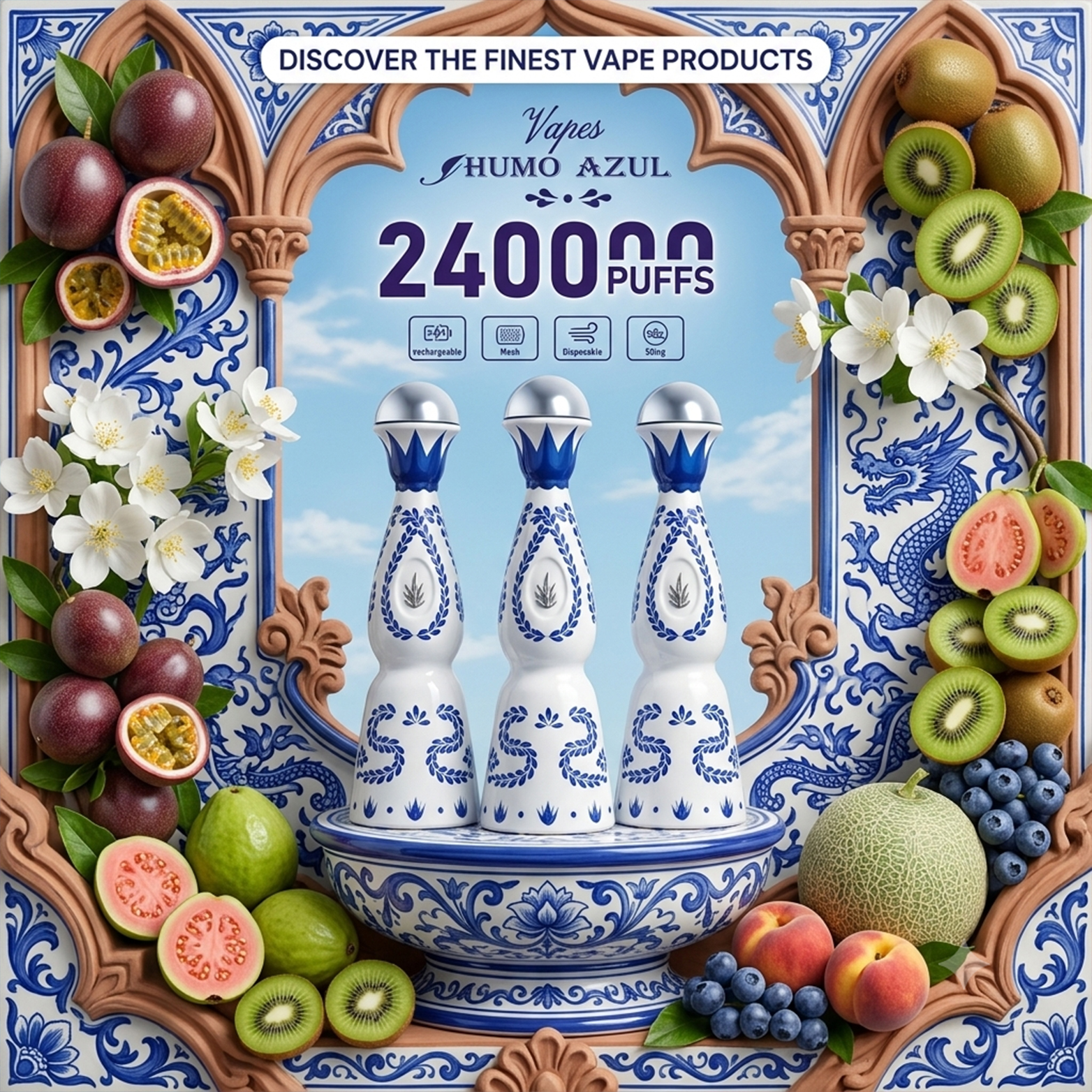 Humo AZUL 24000 puffs