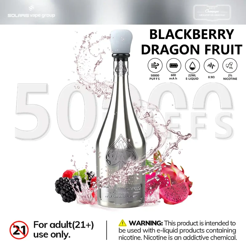 SOLARIS Champagne Vape 50000 Puff-blackberry dragon fruit SOLARIS Champagne Vape 50000 Puff-blackberry dragon fruit