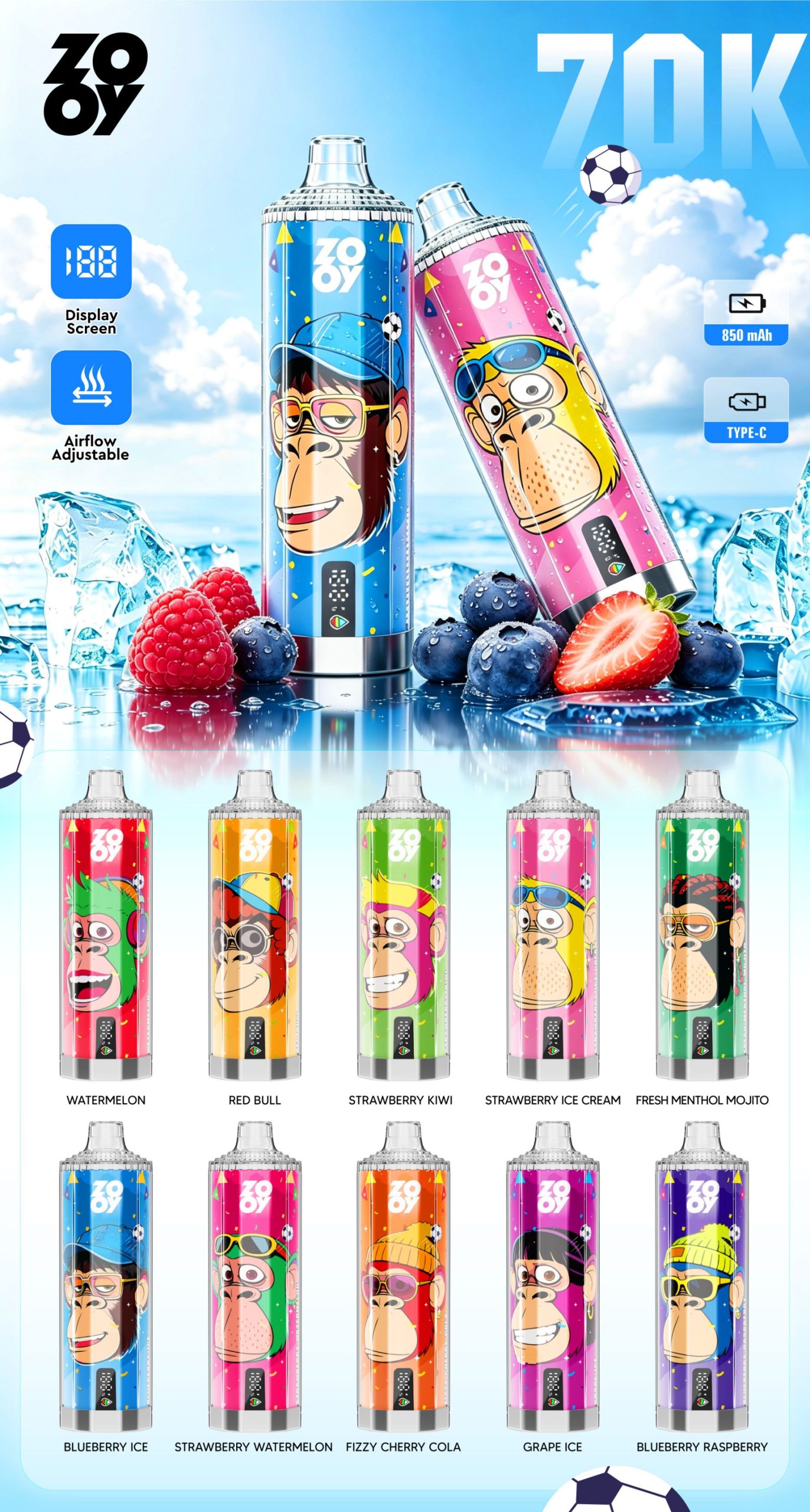 ZOOY VAPE Crystal 70k flavors ZOOY VAPE Crystal 70k flavors