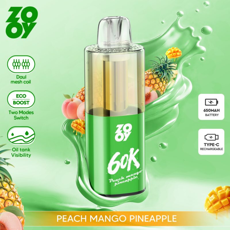 ZOOY fizz 60k puffs-Peach mango pineapple ZOOY fizz 60k puffs-Peach mango pineapple