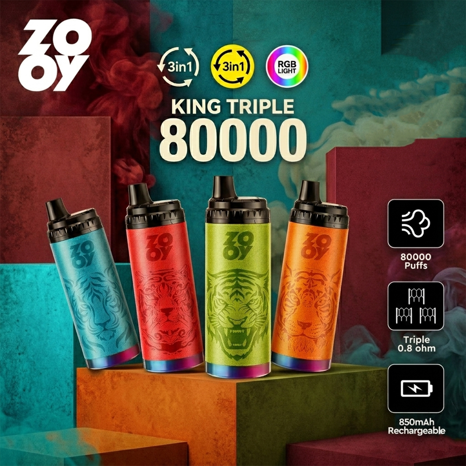 ZOOY king TRIPLE 3IN1 80000