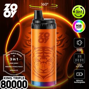 ZOOY king TRIPLE 3IN1 80K puffs-Mixed berry & Pineapple Mango Peach &banana ice ZOOY king TRIPLE 3IN1 80K puffs-Mixed berry & Pineapple Mango Peach &banana ice