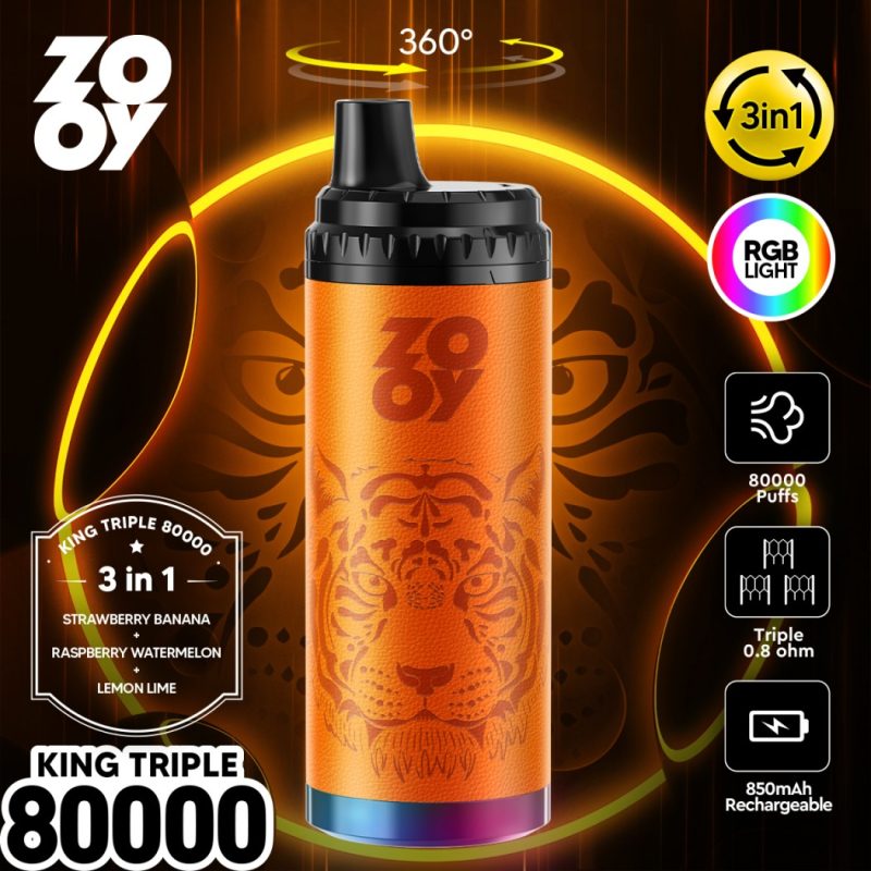 ZOOY king TRIPLE 3IN1 80K puffs-Strawberry banana&Raspberry watermelon&Lemon lime ZOOY king TRIPLE 3IN1 80K puffs-Strawberry banana&Raspberry watermelon&Lemon lime