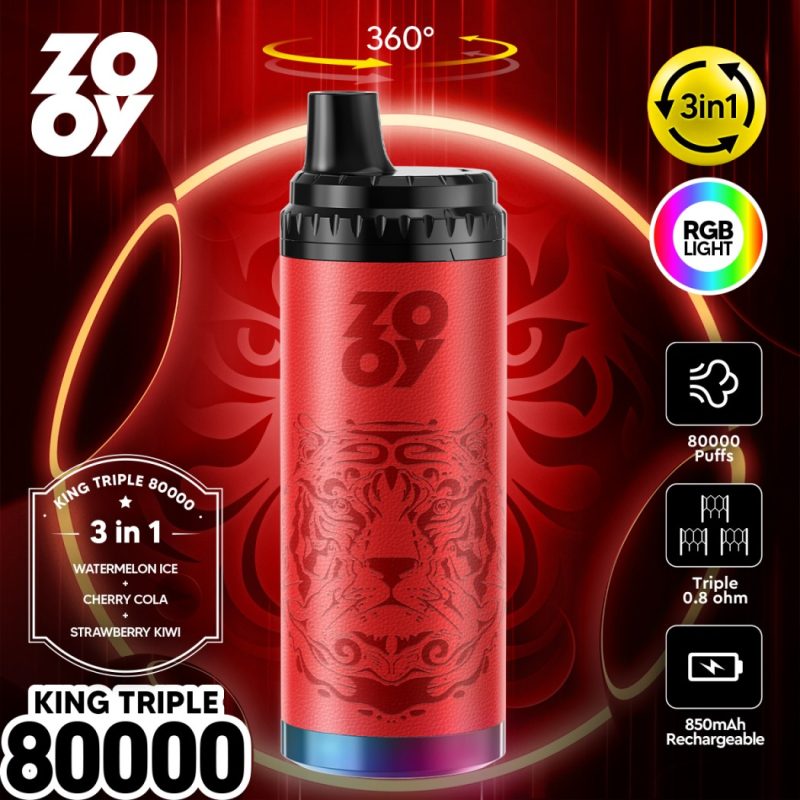 ZOOY king TRIPLE 3IN1 80K puffs-Watermelon ice&cherry cola&Strawberry kiwi ZOOY king TRIPLE 3IN1 80K puffs-Watermelon ice&cherry cola&Strawberry kiwi