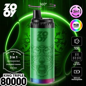 ZOOY king TRIPLE 3IN1 80K puffs-kiwi passions fruit&Strawberry bananaBlue razz ZOOY king TRIPLE 3IN1 80K puffs-kiwi passions fruit&Strawberry bananaBlue razz