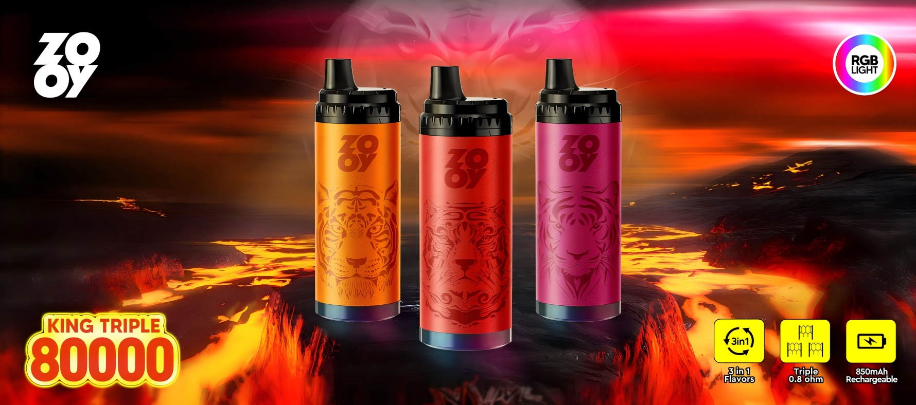 ZOOY king TRIPLE 3IN1 80K puffs ZOOY king TRIPLE 3IN1 80K puffs