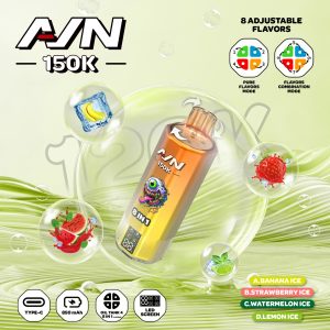 AIVONO AVN 150K PUFFS-Banana ice+strawberry ice+watermelon ice+lemon ice
