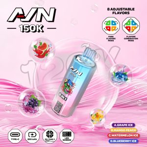 AIVONO AVN 150K PUFFS-Grape Ice+Mango Peach+Watermelon Ice+Blueberry Ice