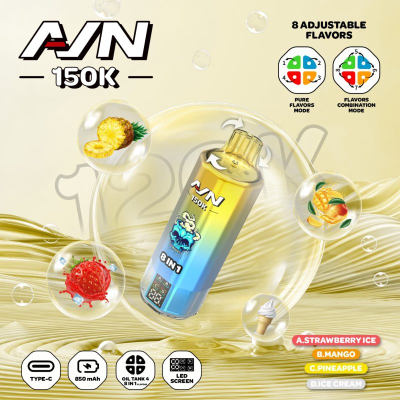 AIVONO AVN 150K PUFFS-Strawberry ice+mango+pineapple+ice cream