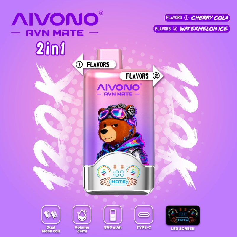 AIVONO AVN MEAT 120K PUFFS-CHERRY COLA+WATERMELON ICE AIVONO AVN MEAT 120K PUFFS-CHERRY COLA+WATERMELON ICE