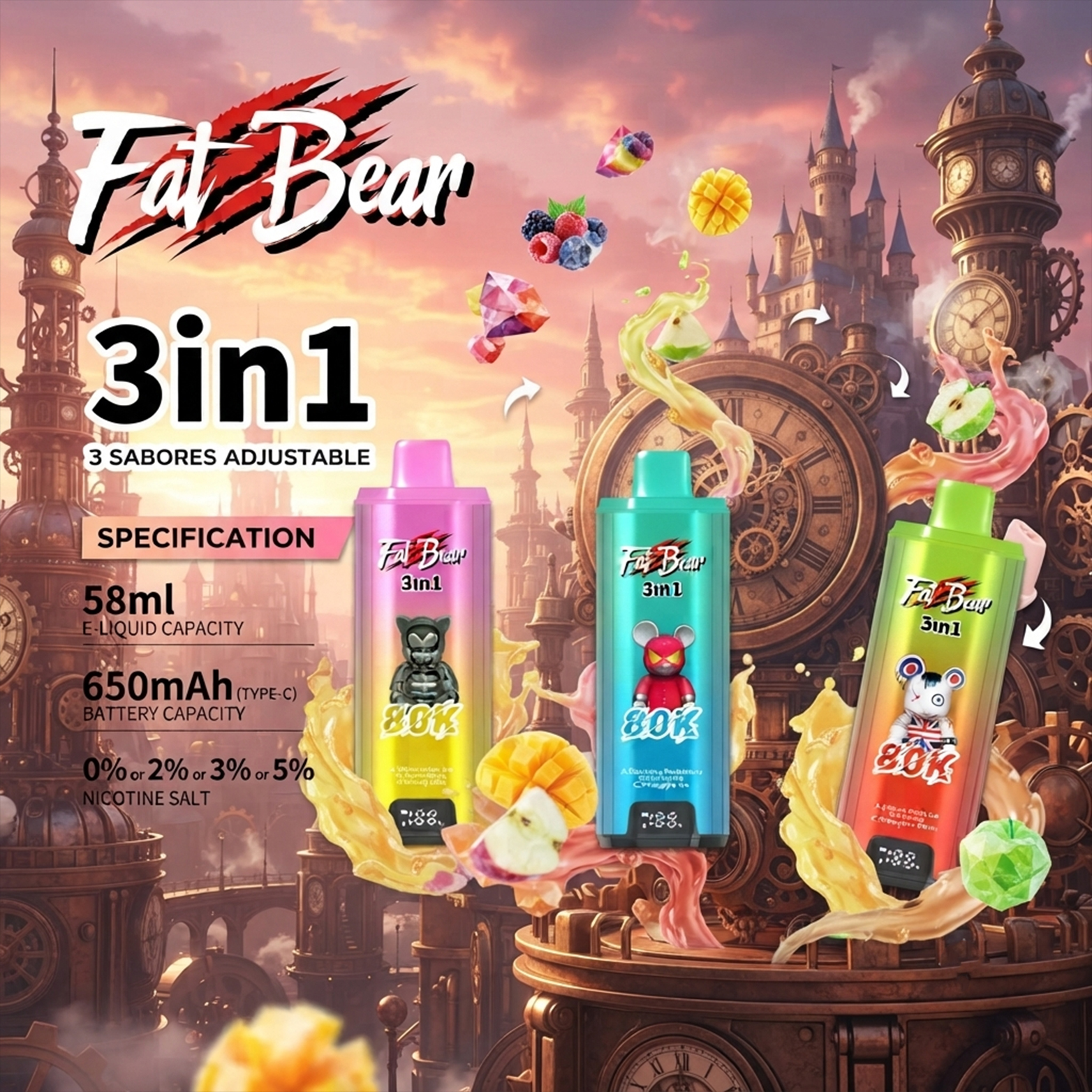 AIVONO FEAT BEAR 80000 PUFFS