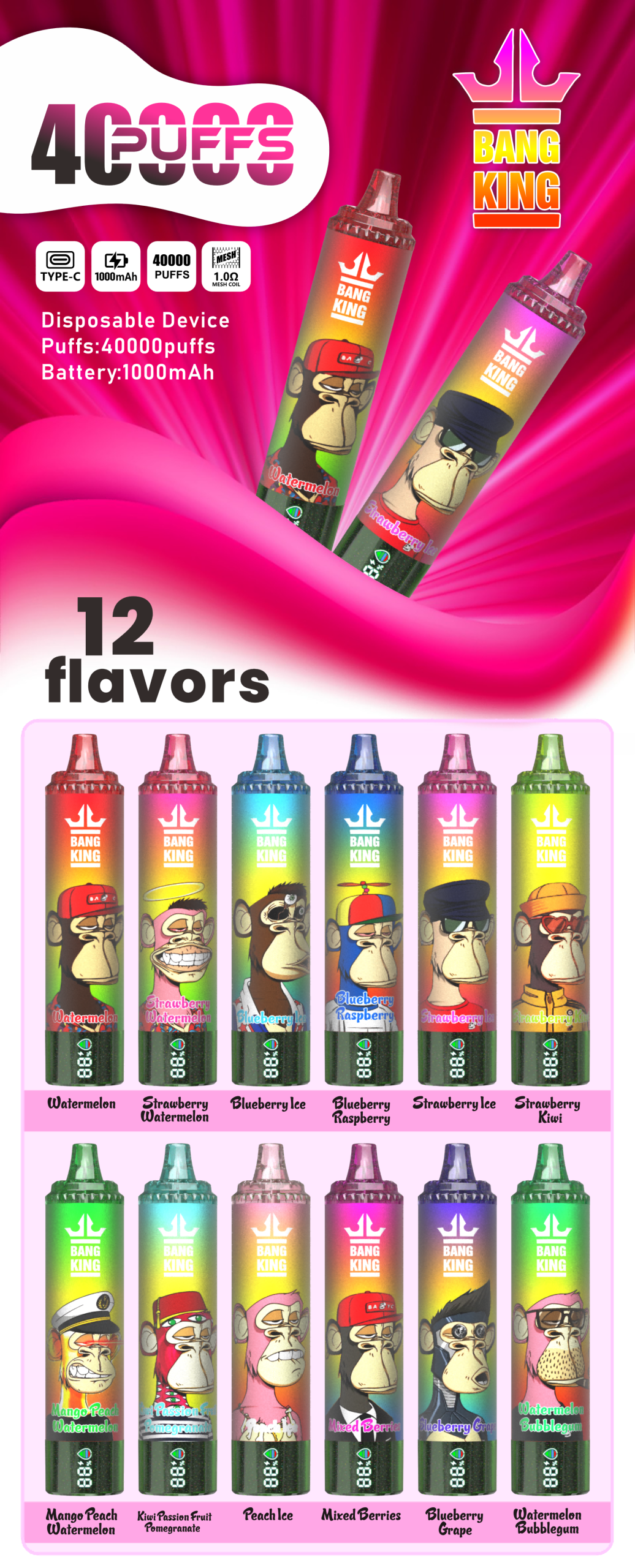 Bang King 40K Puffs