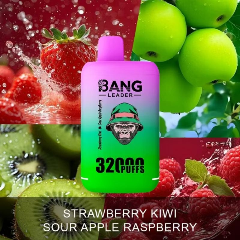 Bang leader 32K puffs-STRAWBERRY KWI & SOUR APPLE RASPBERRY Bang leader 32K puffs-STRAWBERRY KWI & SOUR APPLE RASPBERRY