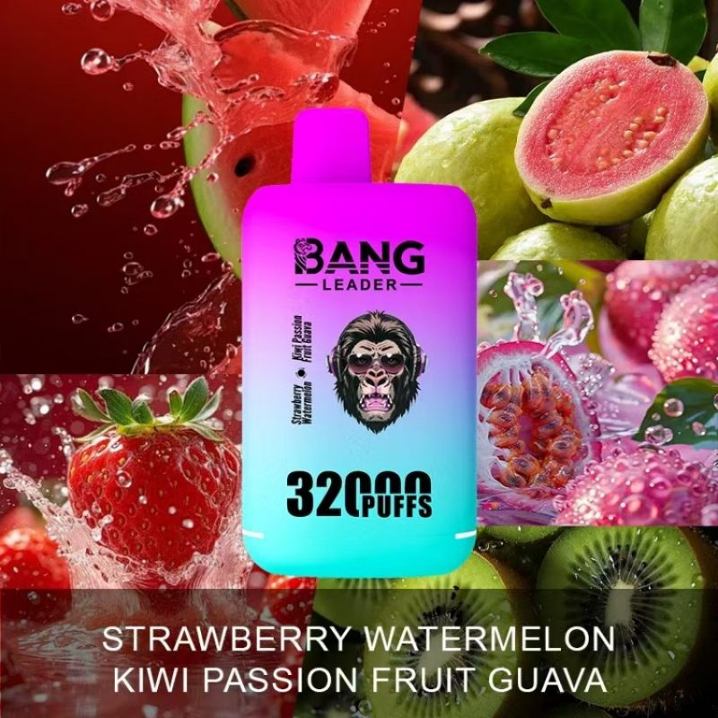 Bang leader 32K puffs-STRAWBERRYAND WATERMELON & KIWI PASSION FRUIT GUAVA Bang leader 32K puffs-STRAWBERRYAND WATERMELON & KIWI PASSION FRUIT GUAVA