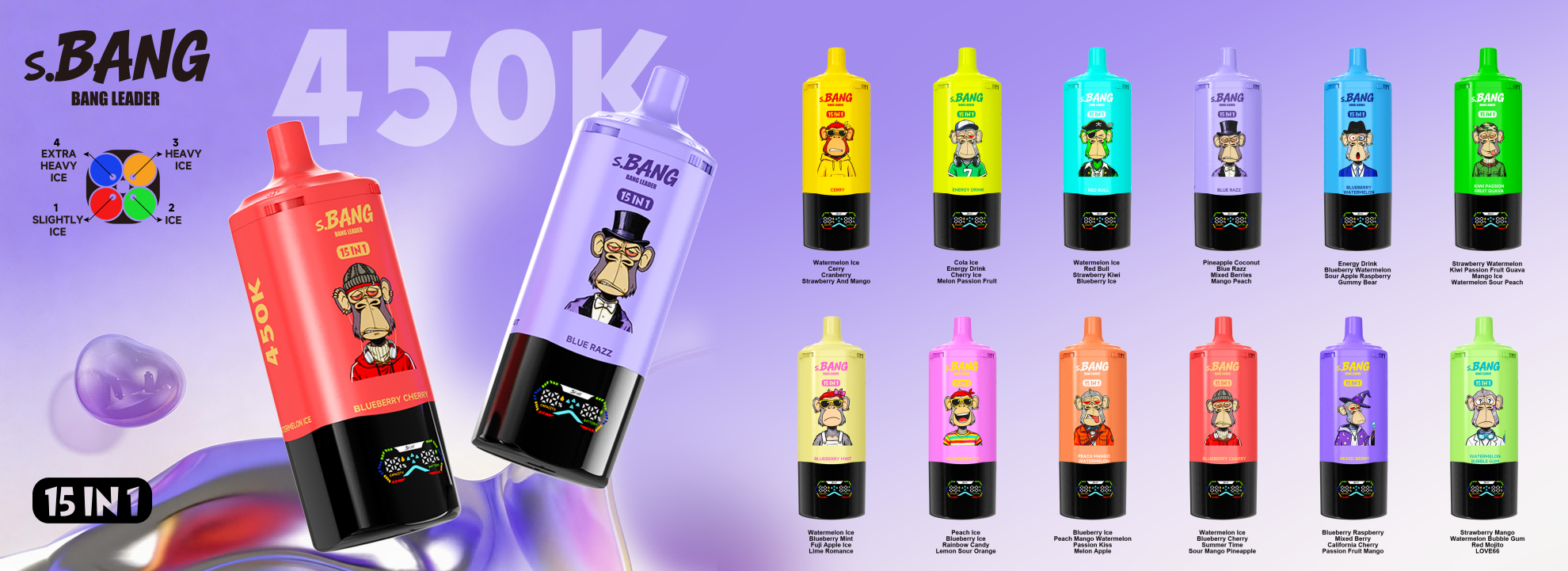 Bang leader 450K puffs 15in1 Bang leader 450K puffs 15in1