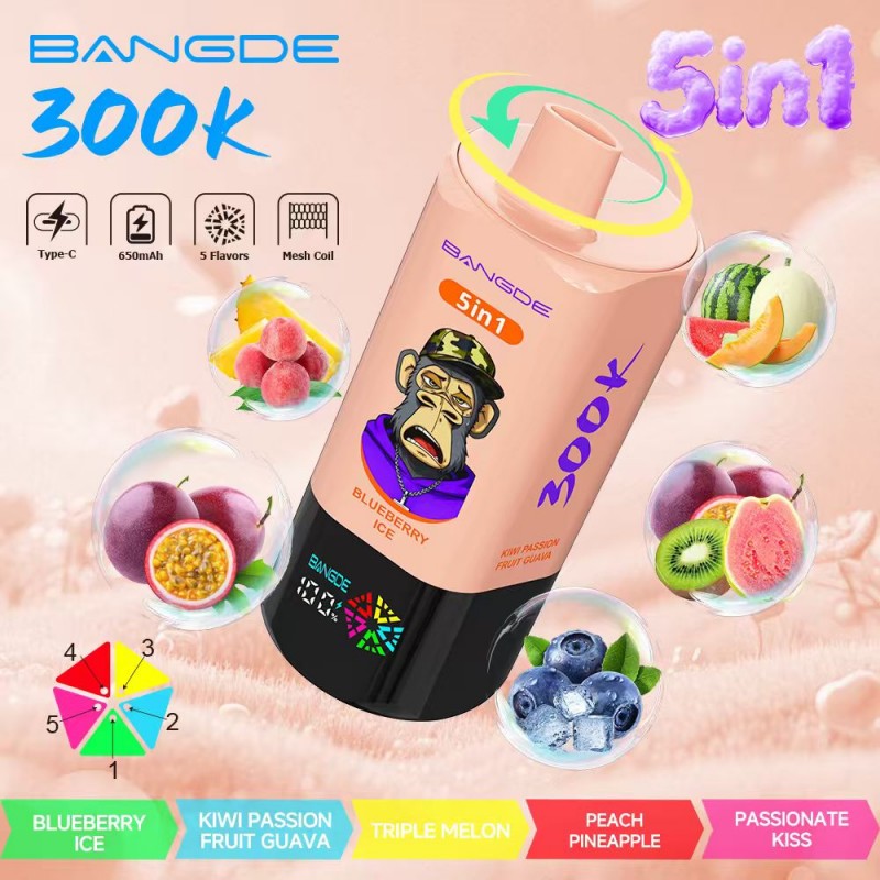BangDe 300K puffs-Blueberry Ice Kiwi Passion Fruit Guava Triple Melon Peach Pineapple Passion Kiss BangDe 300K puffs-Blueberry Ice Kiwi Passion Fruit Guava Triple Melon Peach Pineapple Passion Kiss