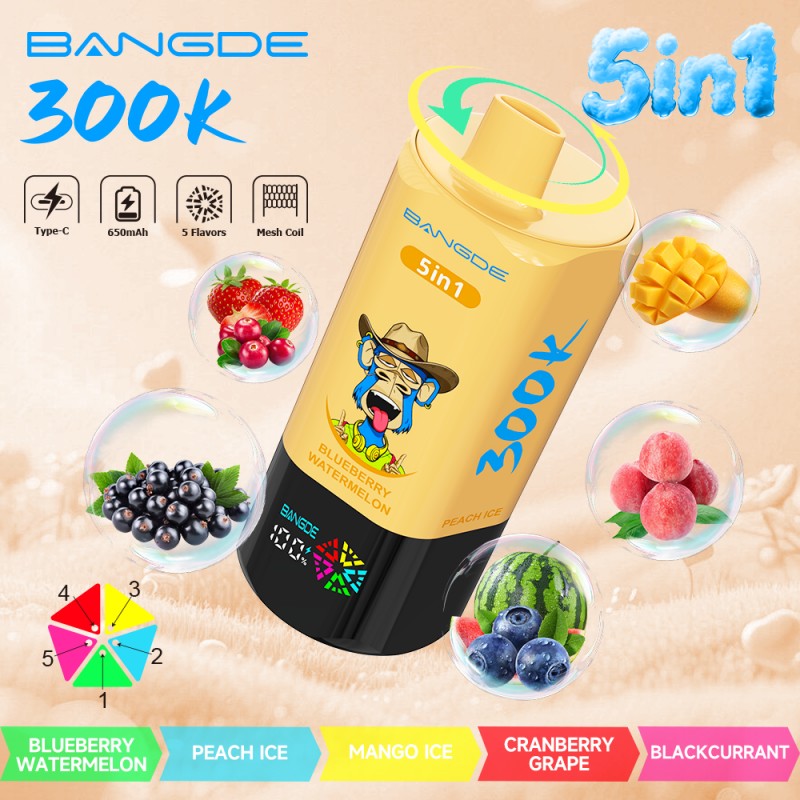 BangDe 300K puffs-Blueberry Watermelon Iced Peach Iced Mango Cranberry Grape Blackcurrant BangDe 300K puffs-Blueberry Watermelon Iced Peach Iced Mango Cranberry Grape Blackcurrant