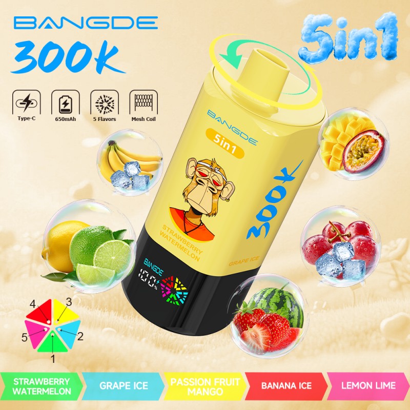BangDe 300K puffs-Strawberry Watermelon Grape Ice Passion Fruit Mango Banana Ice Lemon Lime BangDe 300K puffs-Strawberry Watermelon Grape Ice Passion Fruit Mango Banana Ice Lemon Lime