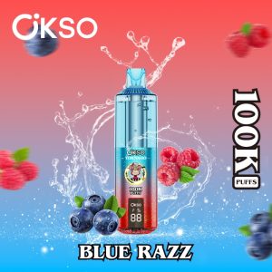 OKSO tornado 100k puffs-Blue Razz