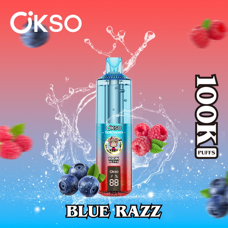 OKSO tornado 100k puffs-Blue Razz