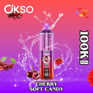 OKSO tornado 100k puffs-Cherry Soft Candy