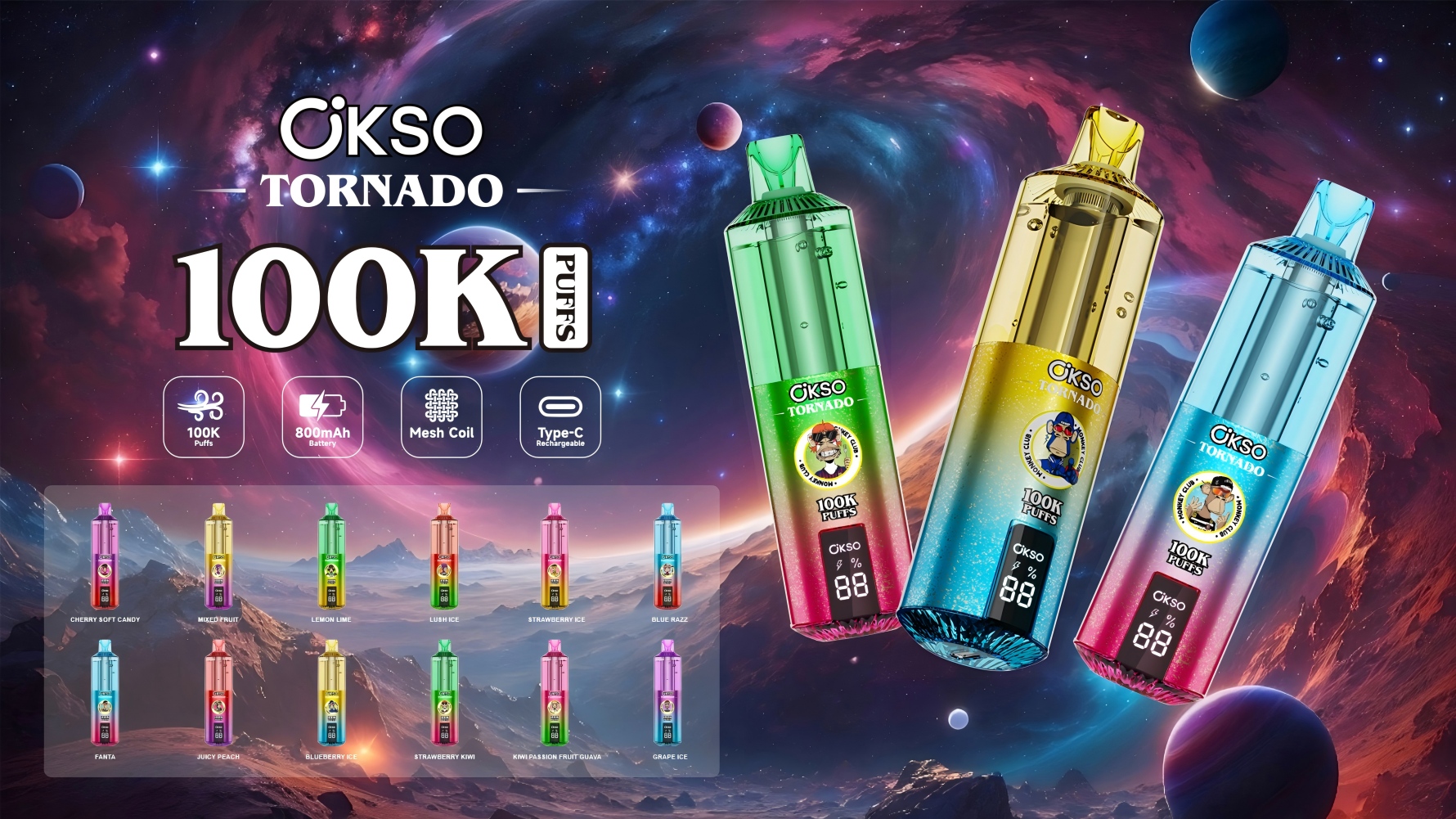OKSO tornado 100k puffs