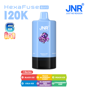 JNR HexaFuse 120K 6in1-Black Ice+Peach Blueberry Candy+Peach Ice+Cola Ice+Blueberry Red Raspberry+Strawberry Kiwi