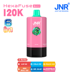 JNR HexaFuse 120K 6in1-Luv 66+Cola Ice+Peach Ice+Red Bull Ice+Mr. Blue+Watermelon Mango Peach