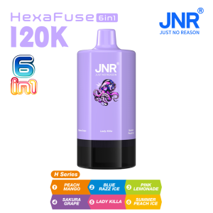 JNR HexaFuse 120K 6in1-Peach Mango+Blue Razz Ice+Pink Lemonade+Sakura Grape+Lady Killa+Summer Peach Ice