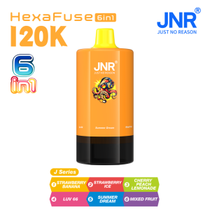 JNR HexaFuse 120K 6in1-Strawberry Banana+Strawberry Ice+Cherry Peach Lemonade+Luv 66+Summer Dream+Mixed Fruit