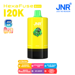 JNR HexaFuse 120K 6in1-Summer Peach Ice+Strawberry Ice+Blue Razz Cherry+White Peach Razz+Mi Amor+Fizzy Cherry Cola