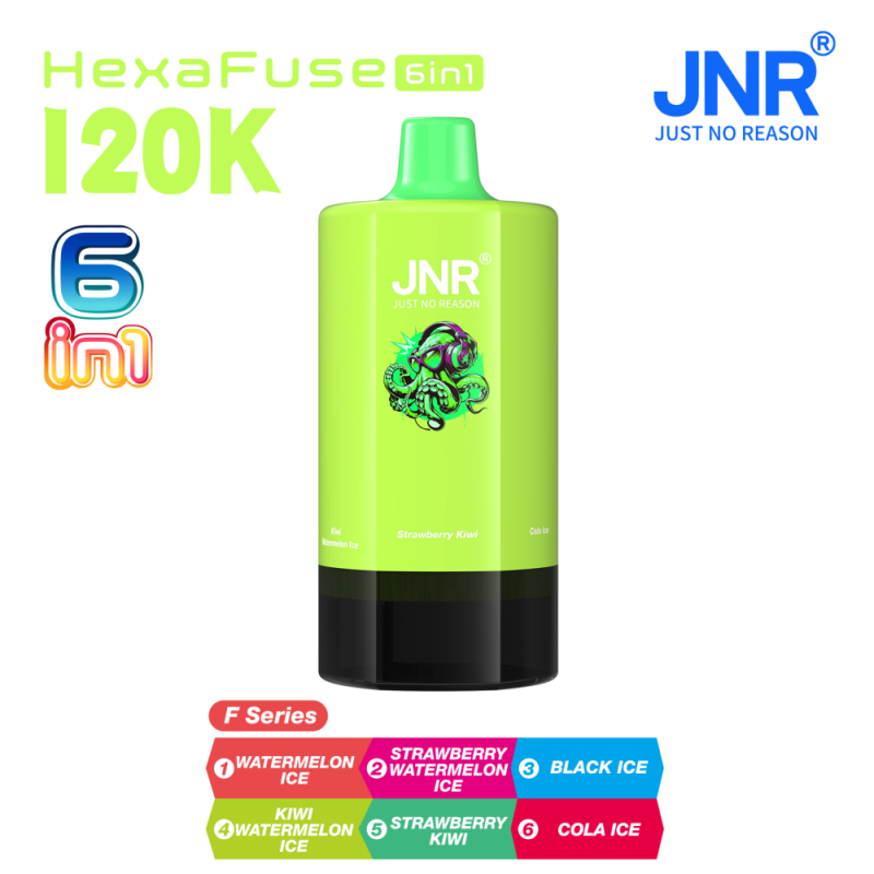 JNR HexaFuse 120K 6in1-Watermelon Ice+Strawberry Watermelon Ice+Black Ice+Kiwi Watermelon Ice+Strawberry Kiwi+Cola Ice
