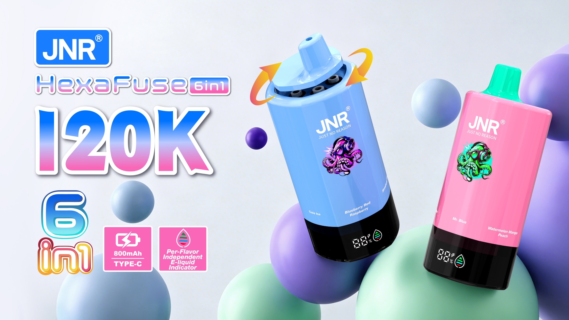 JNR HexaFuse 120K puffs 6 in 1