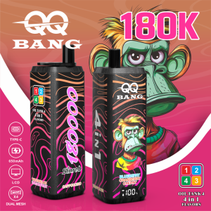 QQBANG 180K puffs-cappuccinopineapple iceblueberry cranberry cherrywatermelon dragon fruit
