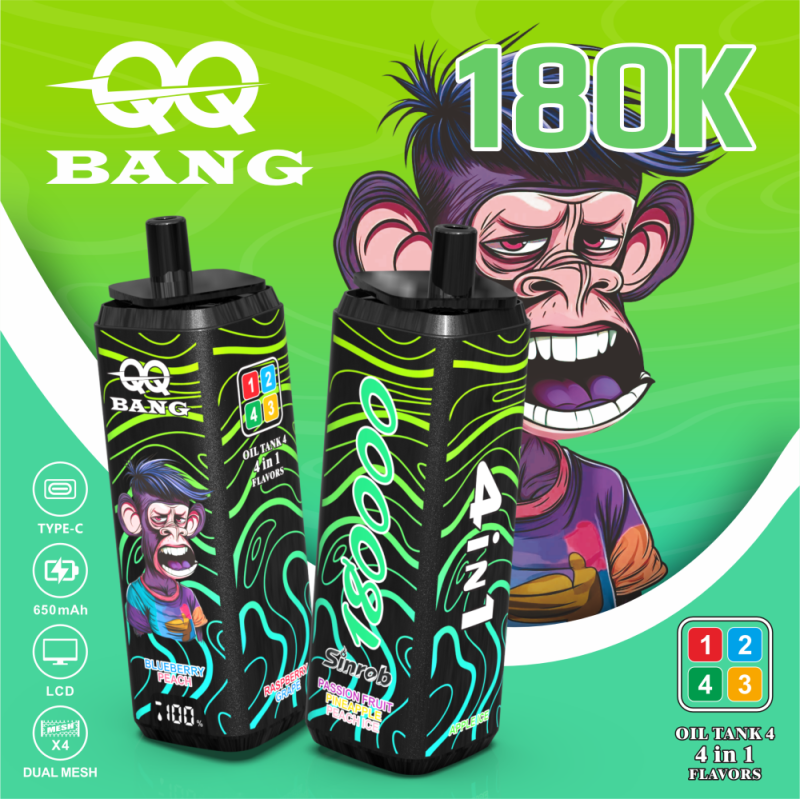 QQBANG 180K puffs-passion fruit pineapple peach iceapple iceblueberry peachraspberry grape