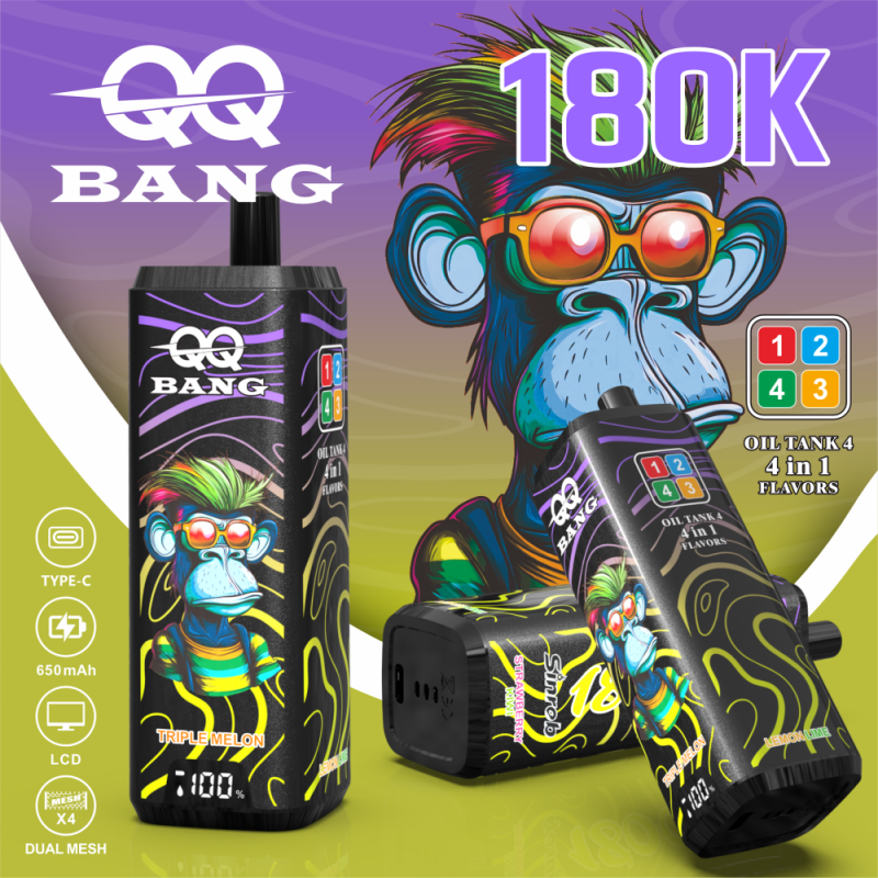 QQBANG 180K puffs-strawberry kiwiapple grapetriple melonlemon lime