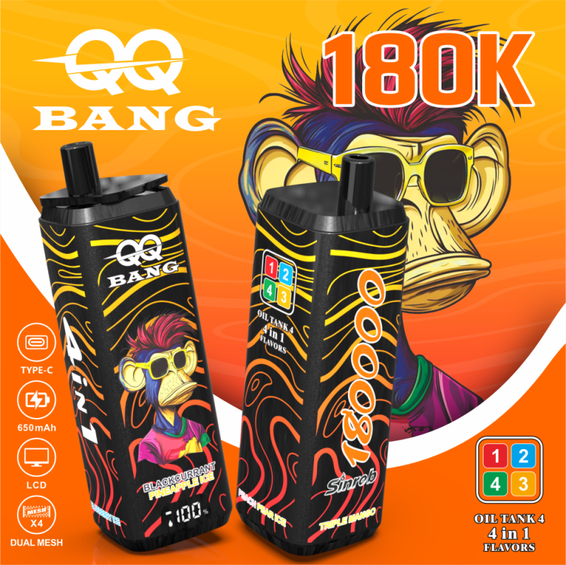 QQBANG 180K puffs-triple mangoblueberry iceblackcurrant pineapple icepeach pear ice