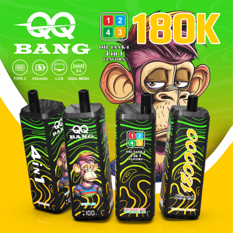 QQBANG 180K puffs-tropical fruitpeach iceskittlesstrawberry watermelon