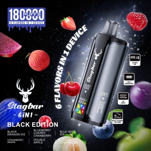 Stag bar 180K Puffs 6 IN 1-Black Edition