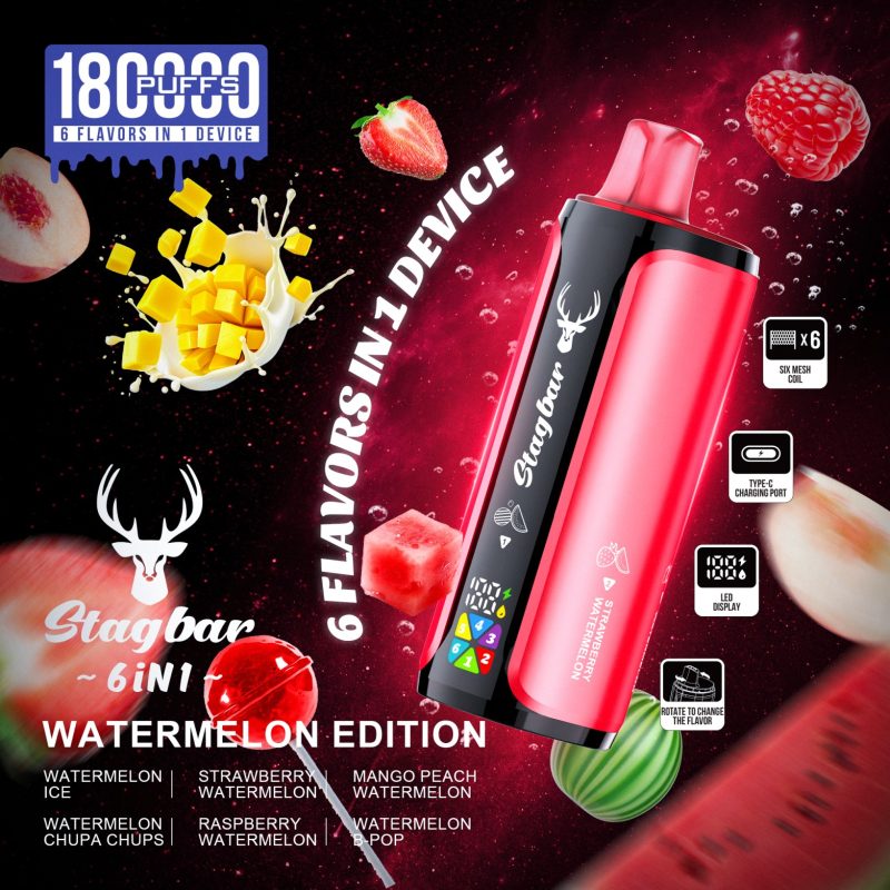 Stag bar 180K Puffs 6 IN 1-Watermelon Edition