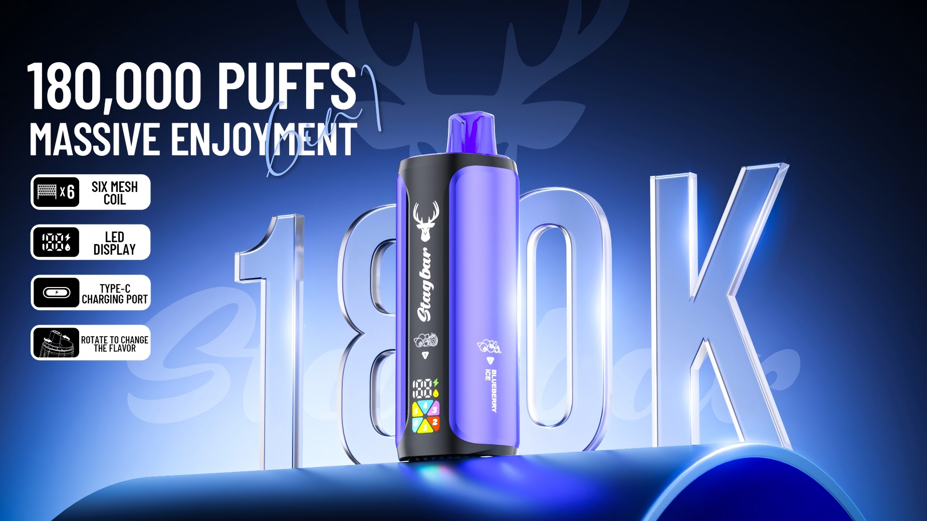 Stag bar 180K Puffs 6 IN 1