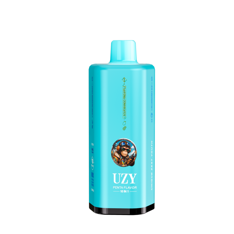 UZY PENTA FLAVOR 10 IN 1 500K-Kiwi Passion Fruit & Sour Mango Pineapple &Blueberry Ice & Watermelon Peach& Double apple
