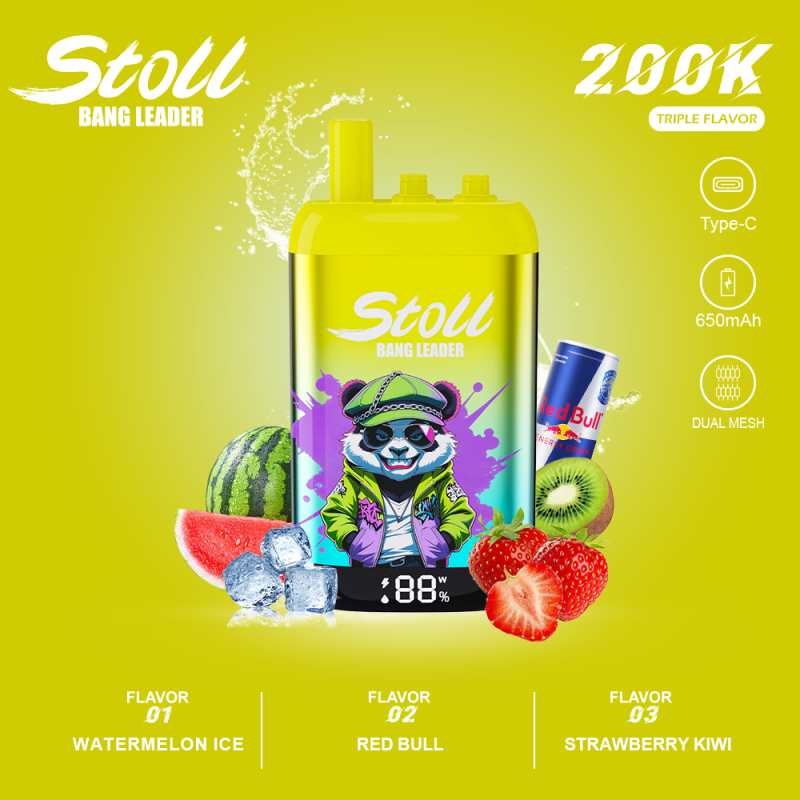 Bang Leader stoll 200K Triple Flavor-Watermelon Ice & Red Bull & Strawberry Kiwi Bang Leader stoll 200K Triple Flavor-Watermelon Ice & Red Bull & Strawberry Kiwi