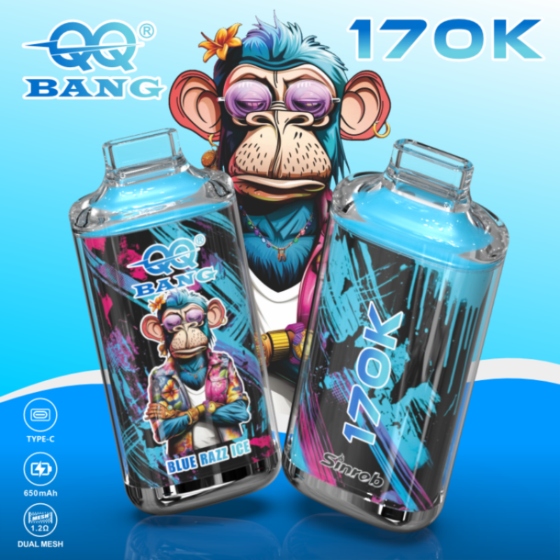QQBANG 170K puffs-blue razz ice