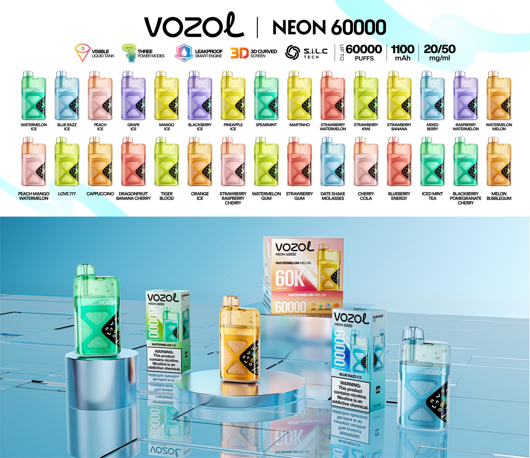 Vozol Neon 60k Flavor Vozol Neon 60k Flavor