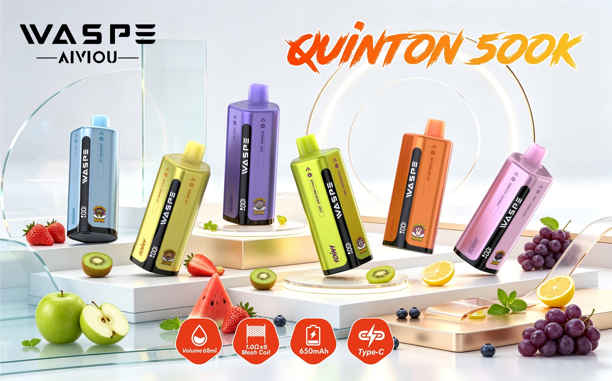 WASPE 10 in 1 Quinton 500K puffs WASPE 10 in 1 Quinton 500K puffs